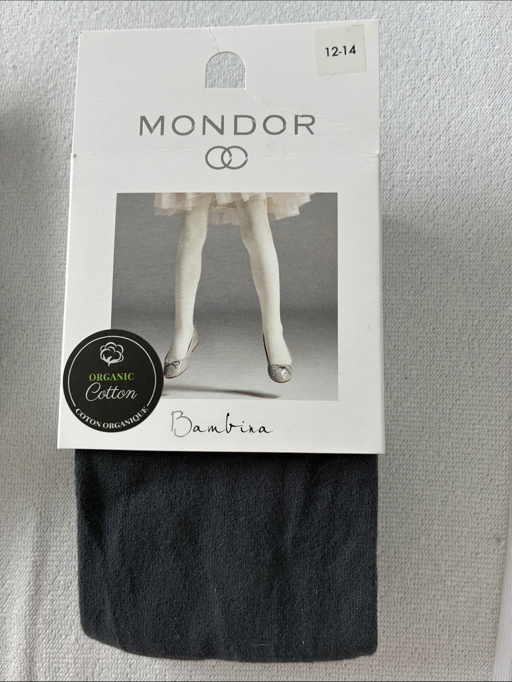Mondor Bambina Organic Cotton Tights in Dark Gray